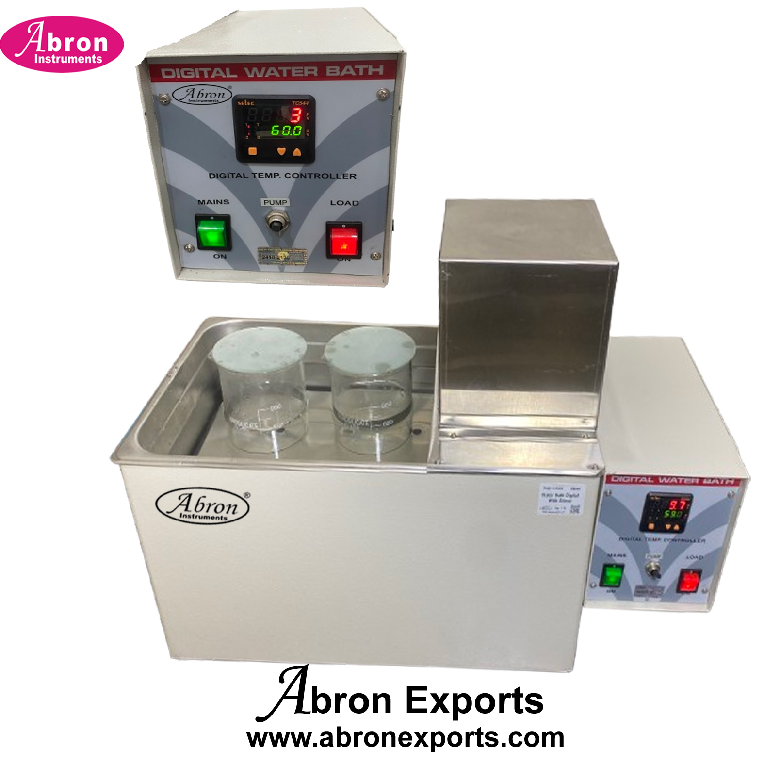 Digital Water Bath Precision LC 0.1C Room +5C to 90C Stainless Steel Chamber Double Walled Abron AC-346D4S 
